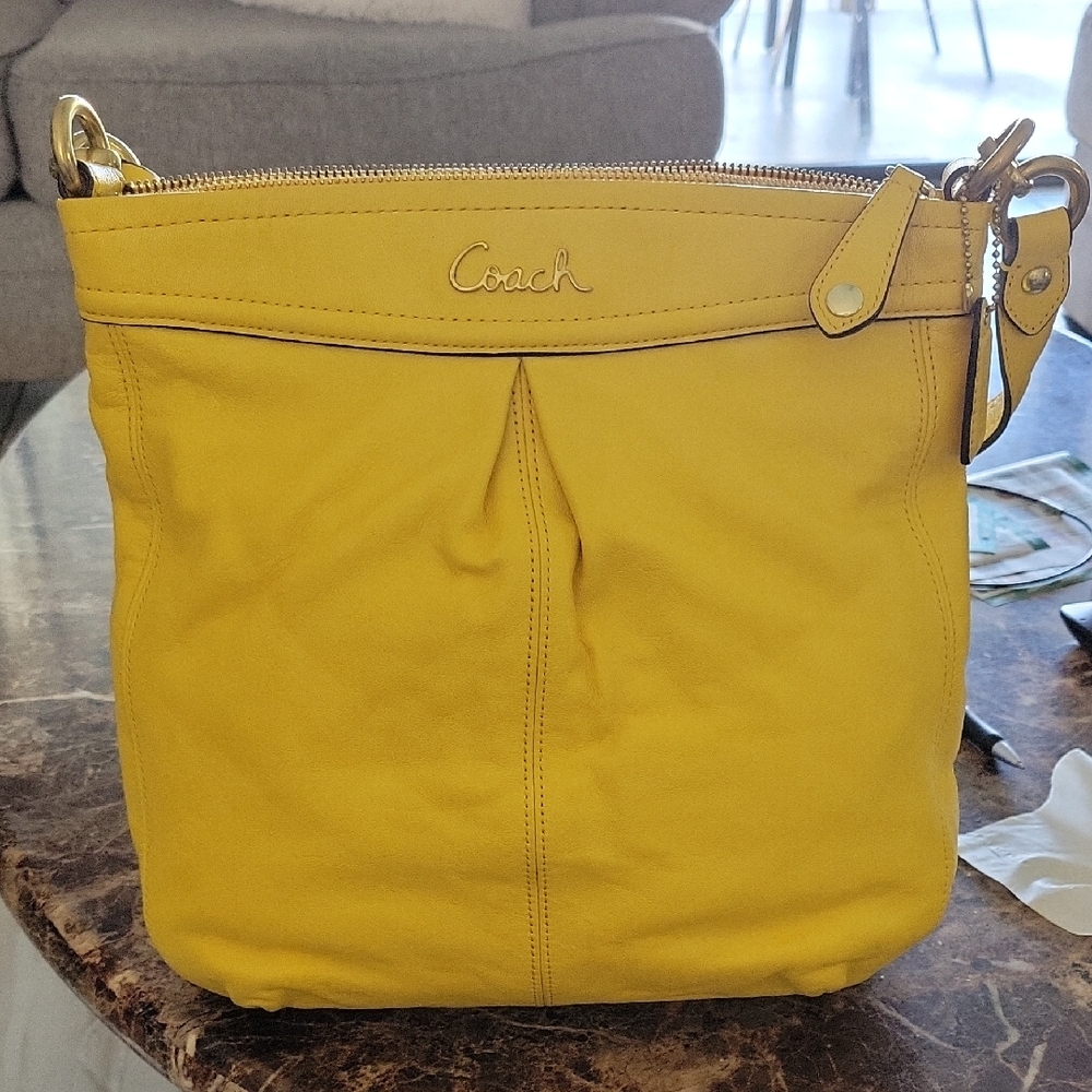 Coach Vibrant Yellow Leather Shoulder Bag